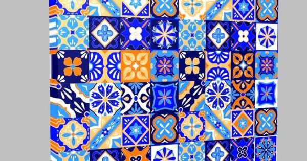 Mexican Stylized Talavera Tiles Kanvas Tablo